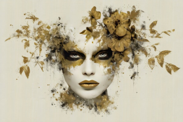 Golden Enigma Floral Portrait
