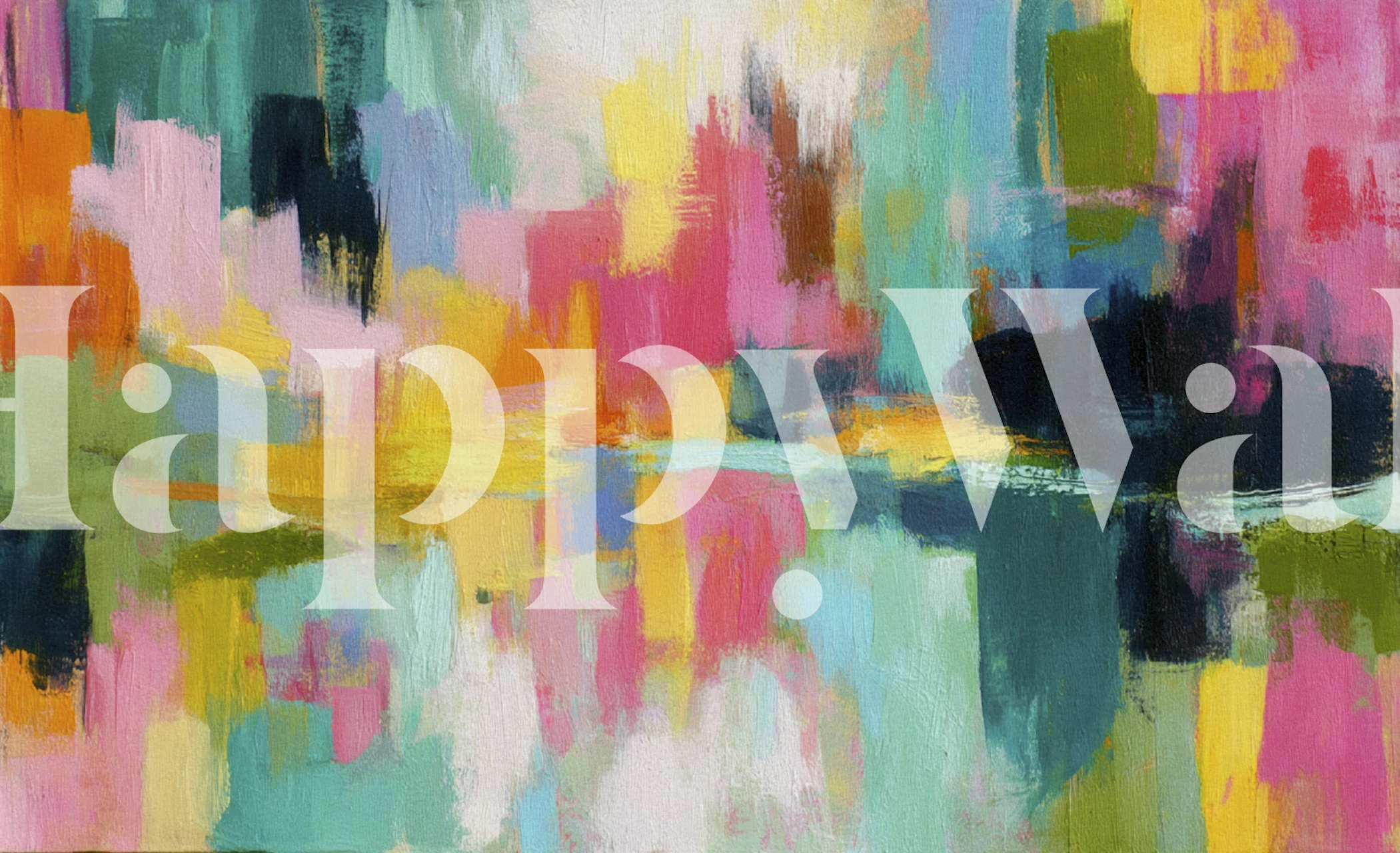 Abstract colorful brush stroke wallpaper in pink, blue, green, yellow