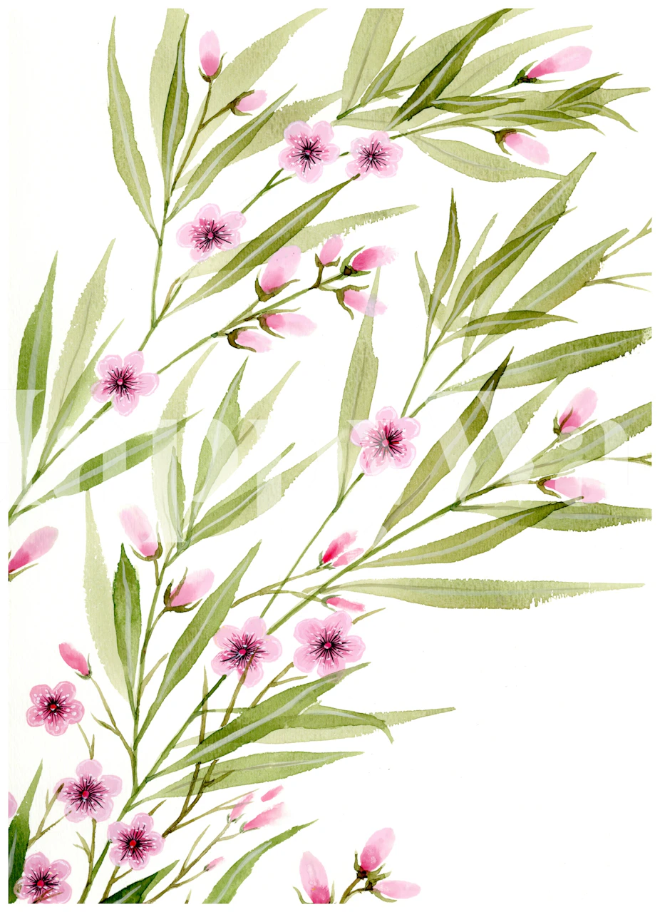 Petals in the Wind wallpaper in a room