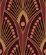M geometric art deco peacock feathers syrah