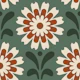 Rustic Daisy Harmony in Green Red - S