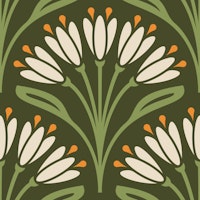 Art Nouveau Floral Touch in Green - S wallpaper