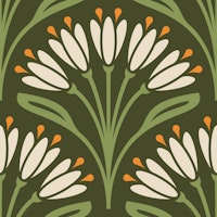 Art Nouveau Floral Touch in Green - L wallpaper