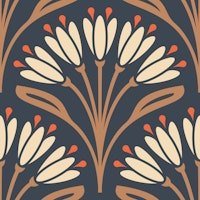 Art Nouveau Floral Touch in Brown - S wallpaper