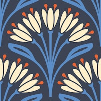 Art Nouveau Floral Touch in Blue - S wallpaper