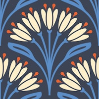 Art Nouveau Floral Touch in Blue - S wallpaper