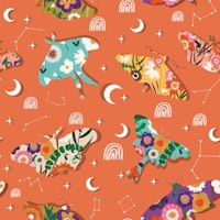 Lunar Blossoms and Butterflies tapete