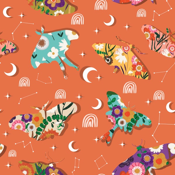 Lunar Blossoms and Butterflies