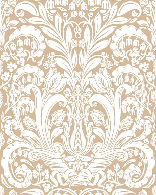 Tulip Damask on beige