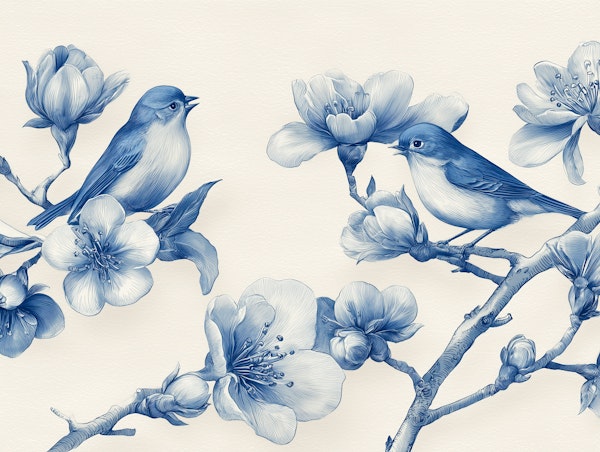 Blossoming Bluebird Elegance