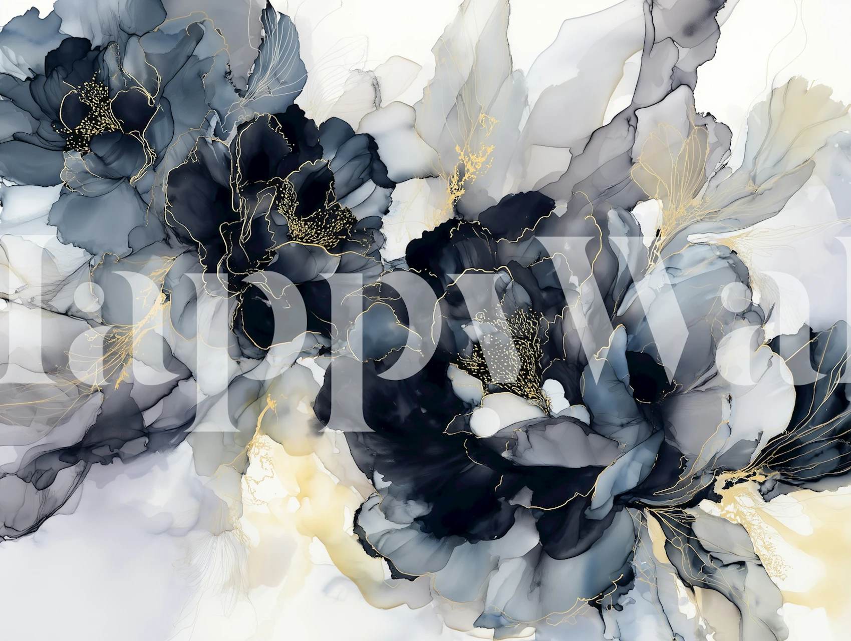 Elegant blomster tapet i en rumindretning