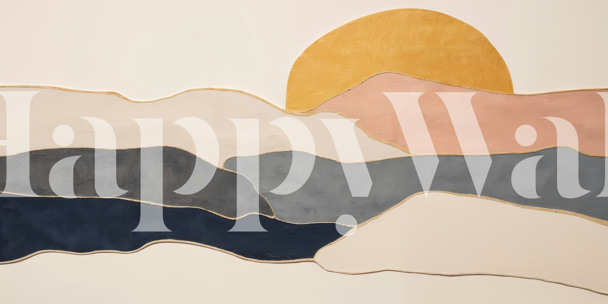 Serene Sunrise Landscape tapet i ett rum