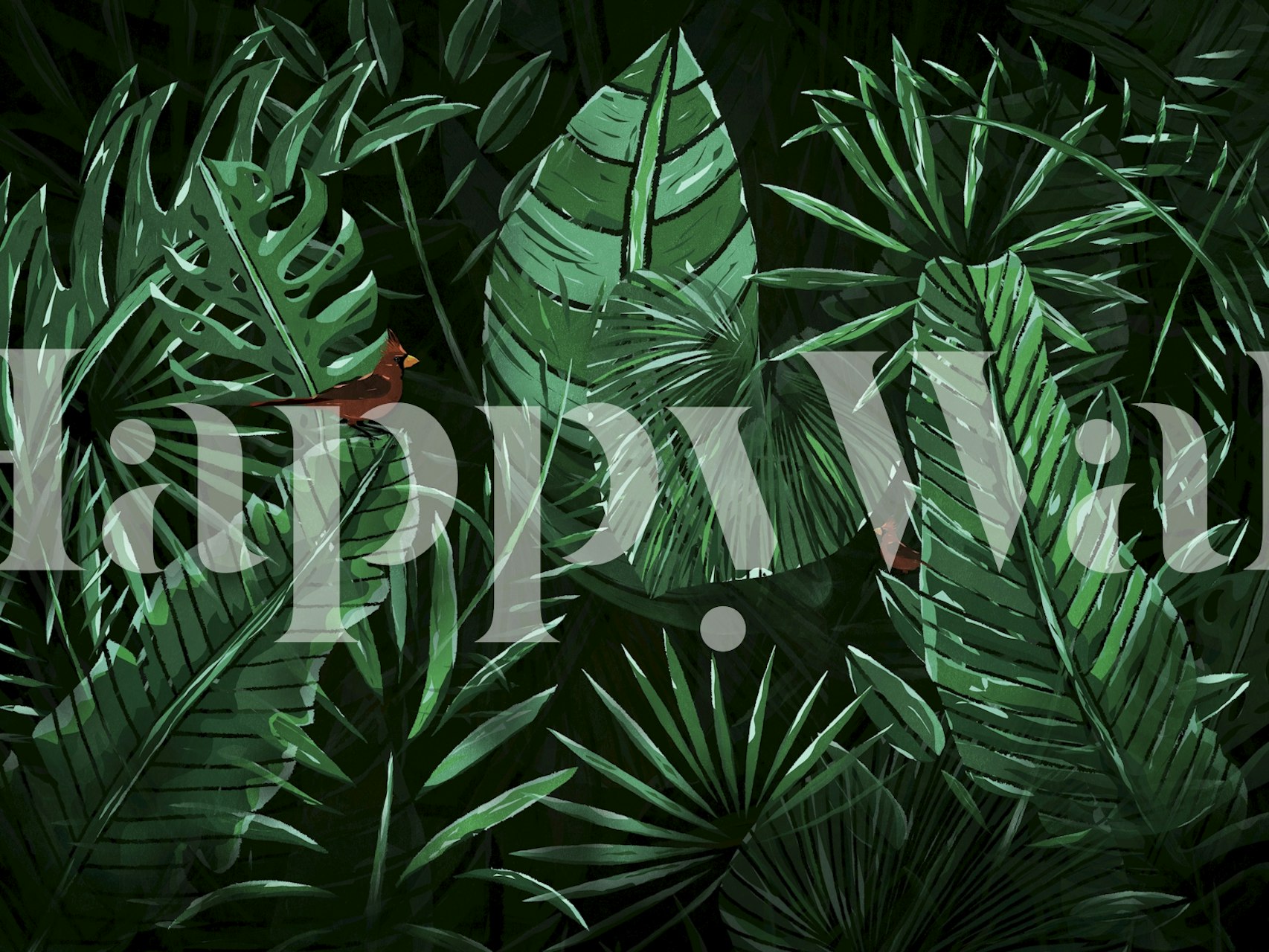 Cardinals ανάμεσα σε φύλλο σχέδιο ταπετσαρίας