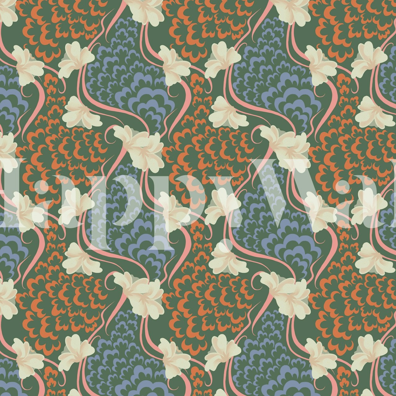 Nature-inspired wallpaper in a room setting