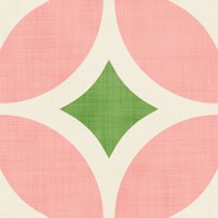 Pink and Green Geo Mid Century Modern Shapes wallpaper