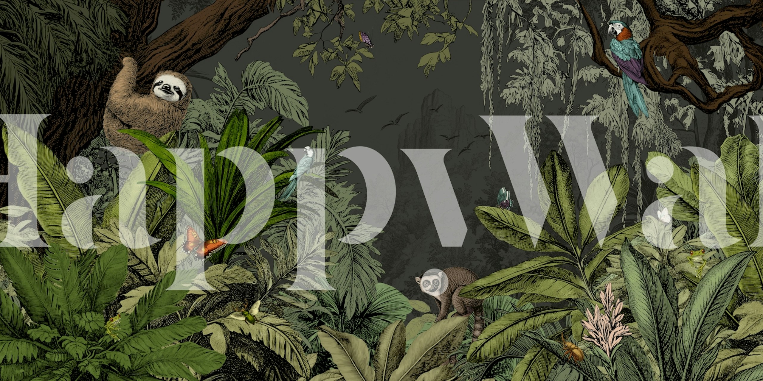 Jungle Vista - Night ταπετσαρία σε ένα δωμάτιο