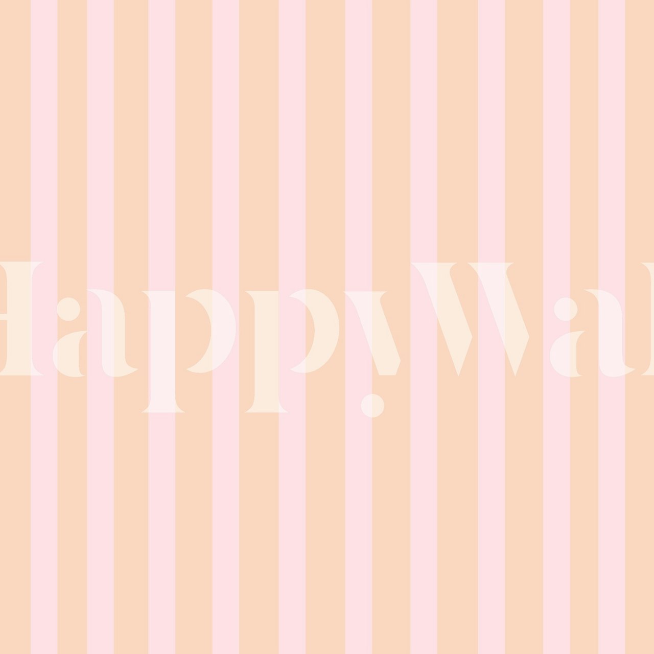 Calm Peach Vertical Stripes wallpaper in una stanza