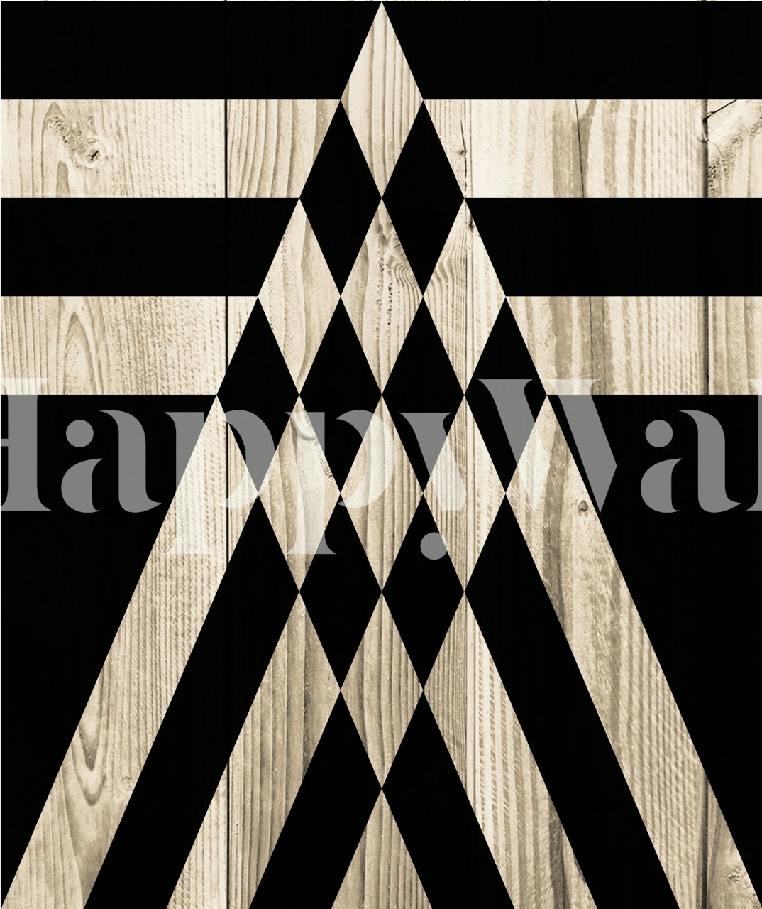 Geometric black and white mountain pattern wallpaper