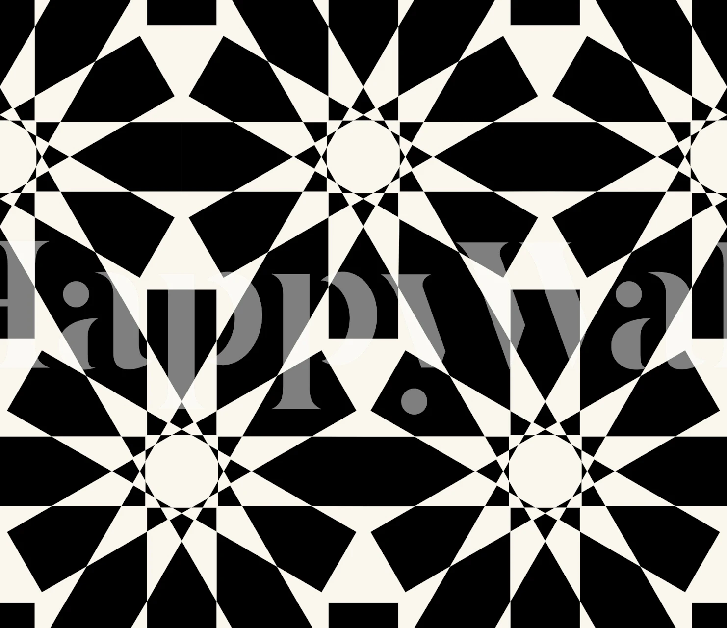 Retro Starburst Motif behang in een kamer