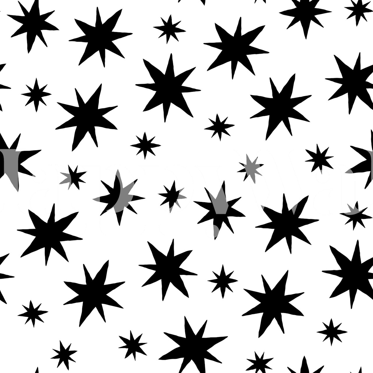 Black star patterns on white background wallpaper