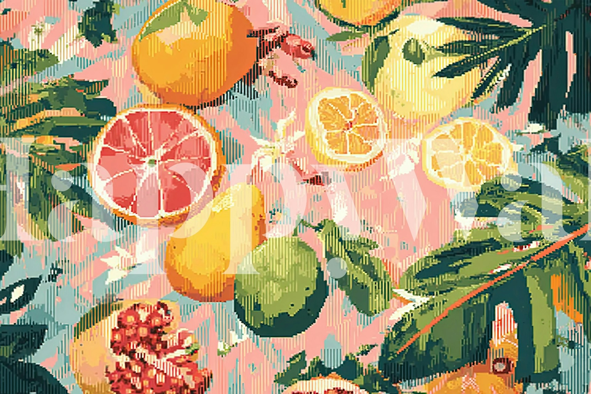 Tapeta Pixelated Garden v místnosti