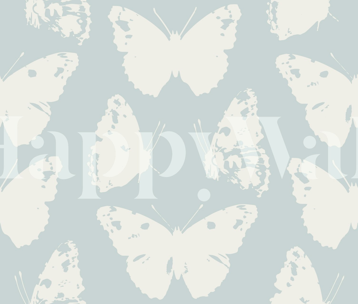 Papel de parede Butterfly Serenity Blue em um quarto