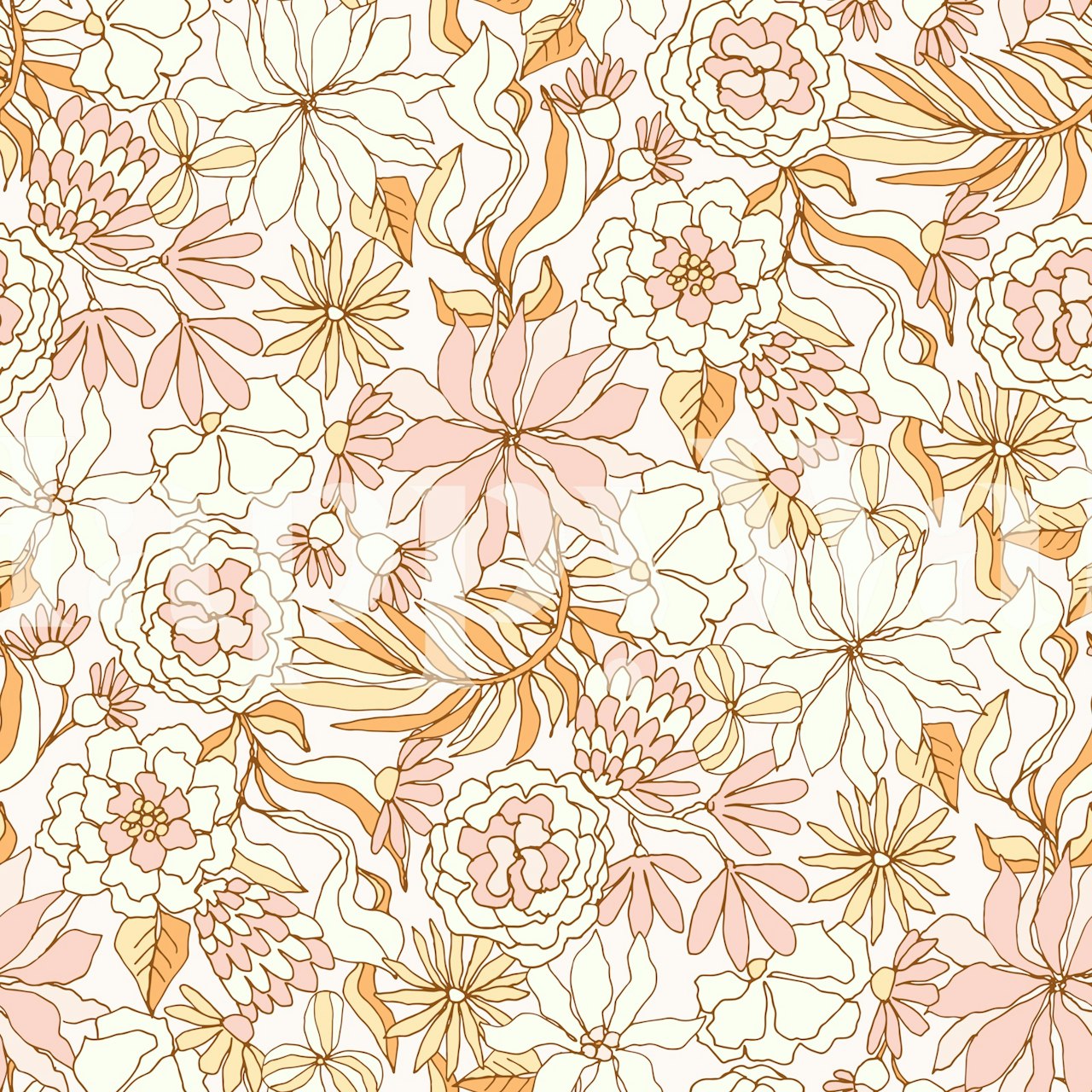 Blush Garden Serenity blomster tapetdesign