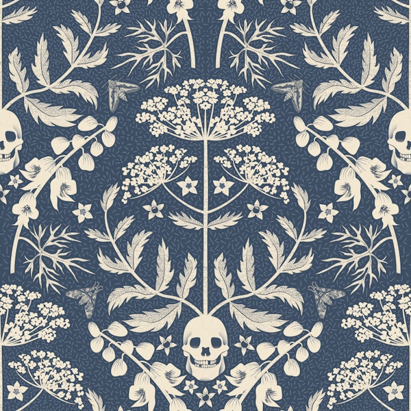 Nocturnal Skulls and Flowers
