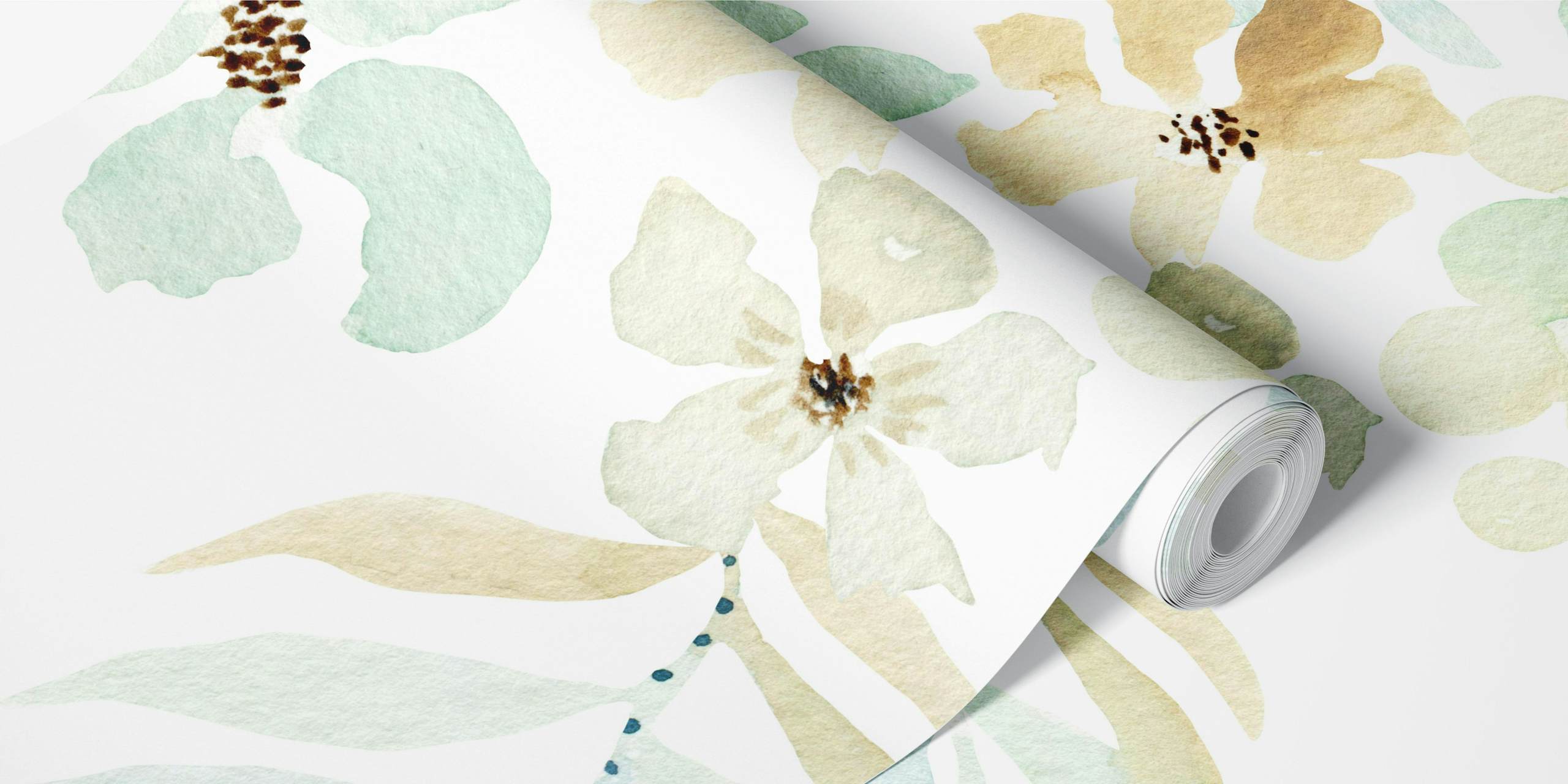 Papier peint Soft Floral Dream dans une chambre