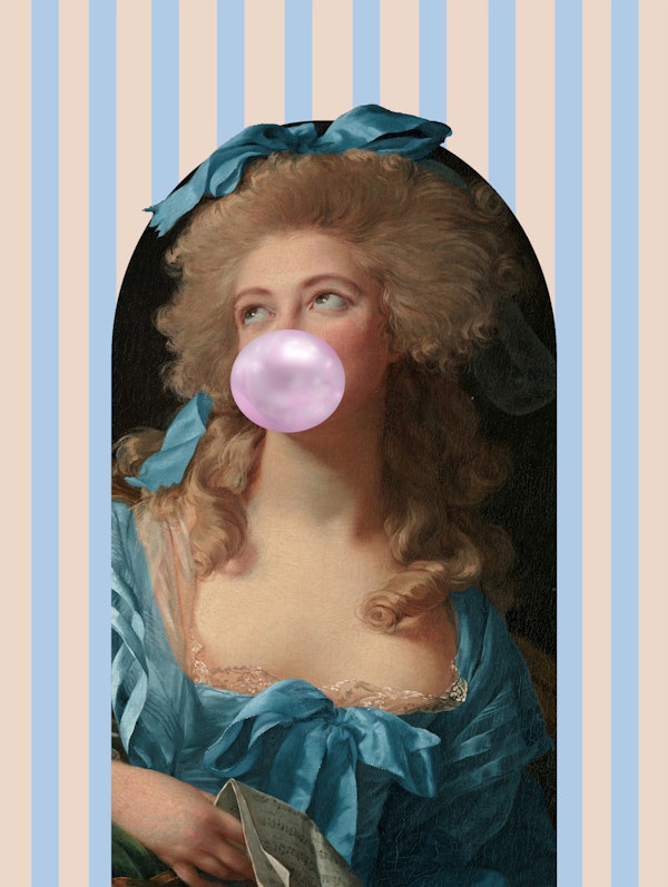 Retro Chic Bubblegum Portrait