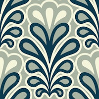 Vintage peony - lily blossoms navy grey tapete