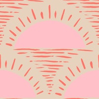 Rising Sun In Pink And Red Hand Drawn tapetit