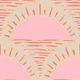 Rising Sun In Pink And Red Hand Drawn