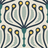 Stylish Floral Geometry in Green - S ταπετσαρία