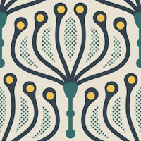 Stylish Floral Geometry in Green - L ταπετσαρία