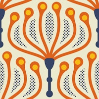 Stylish Floral Geometry in Red Blue - S papel de parede