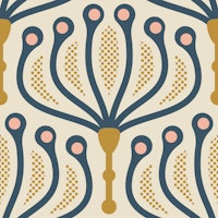 Stylish Floral Geometry in Navy Gold - S ταπετσαρία