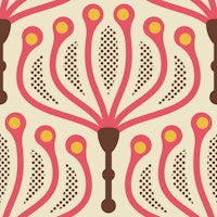 Stylish Floral Geometry in Pink Yellow - L papel de parede