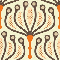 Stylish Floral Geometry in Brown Orange - S tapety