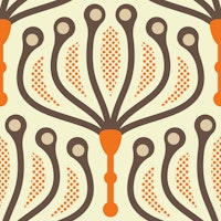 Stylish Floral Geometry in Brown Orange - L tapety