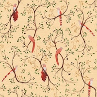 Tail Birds - Yellow behang