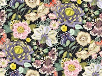 Dark florals - large scale tapety