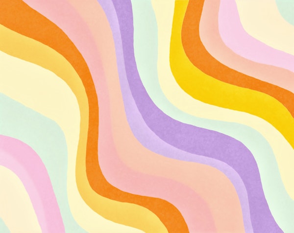 Pastel Groovy Retro Waves