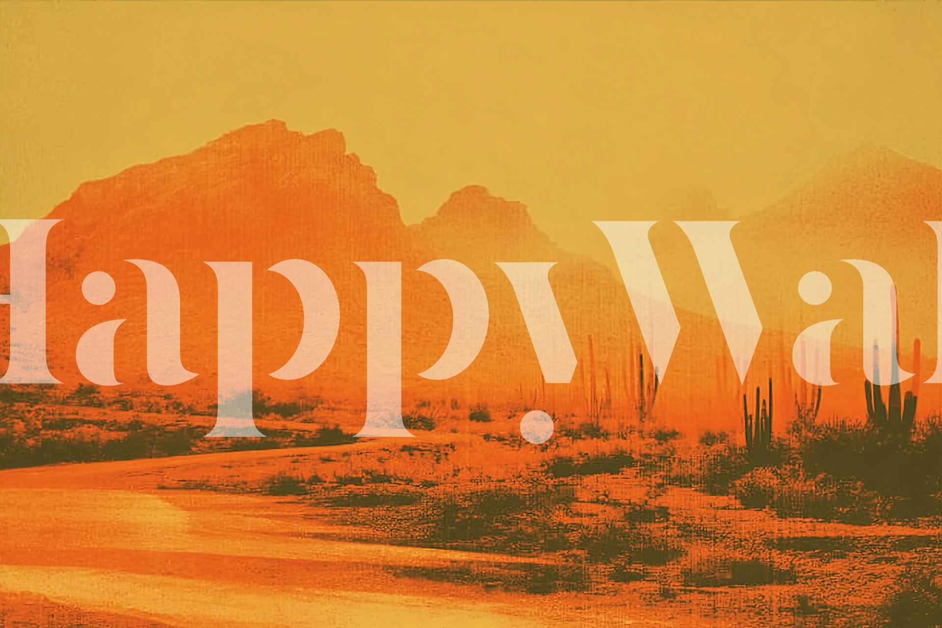 Orange Desert Sunset Tapete in einem Raum