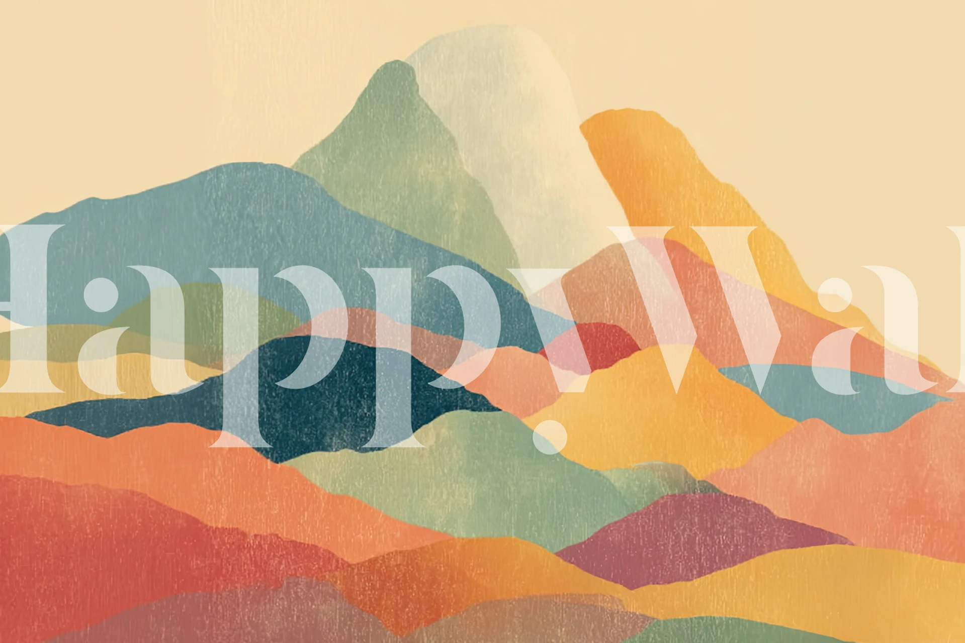 Fargerik Mountain wallpaper i et rom