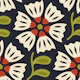 Retro Blossom Delight in Green Red - L