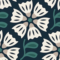 Retro Blossom Delight in Green - S tapet