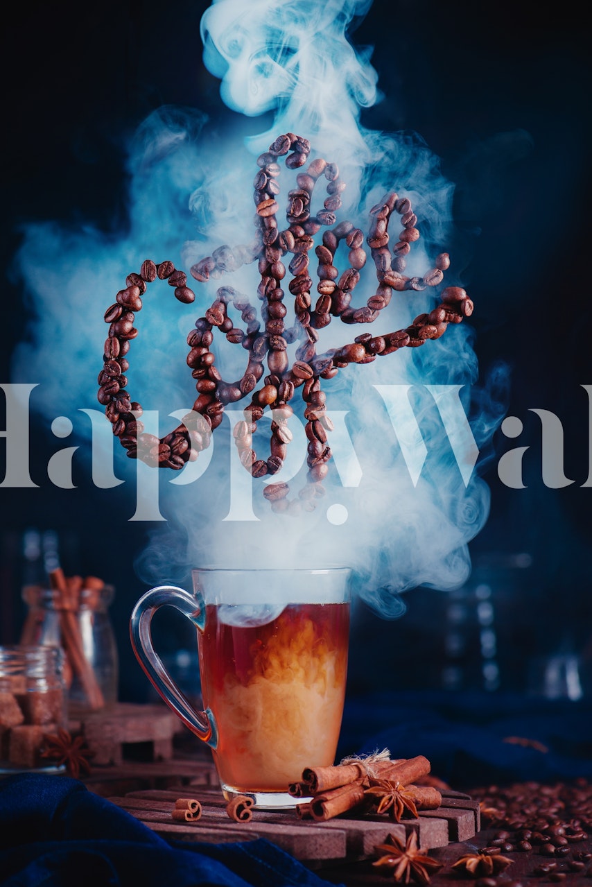 Tapeta s temom kave u udobnom okruženju