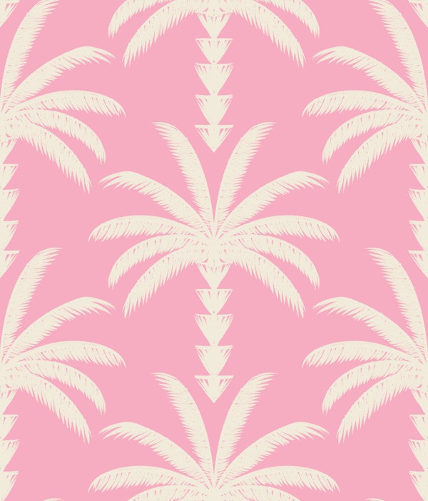 Pink Paradise Palms Boho Pattern