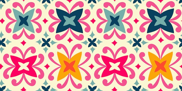folk art geometric florals